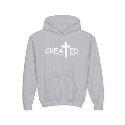Created With A Purpose, Youth Teen Hooded Sweatshirt Hoodie