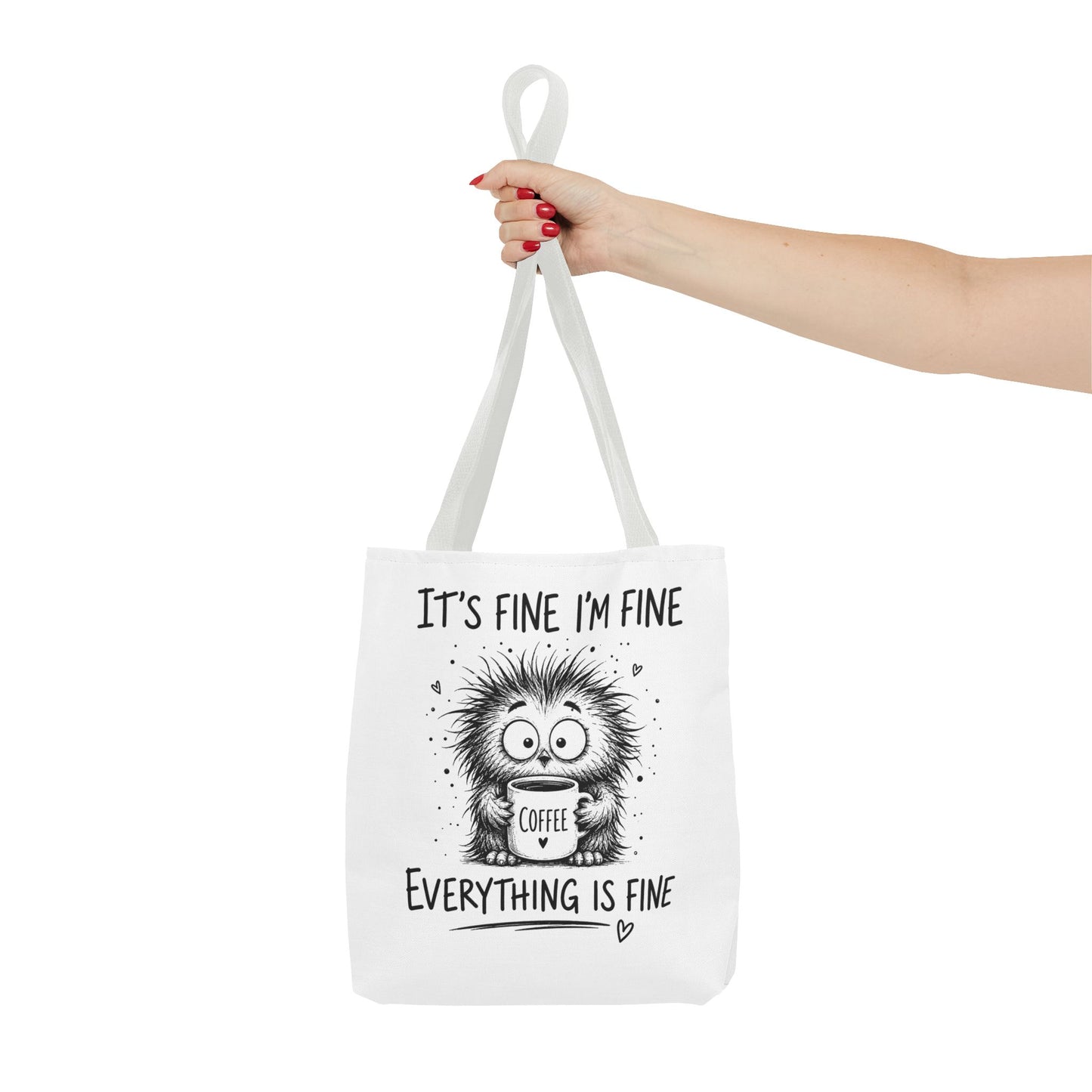 Everything Is Fine Tote Bag | Funny Anxiety Aesthetic Canvas Carryall