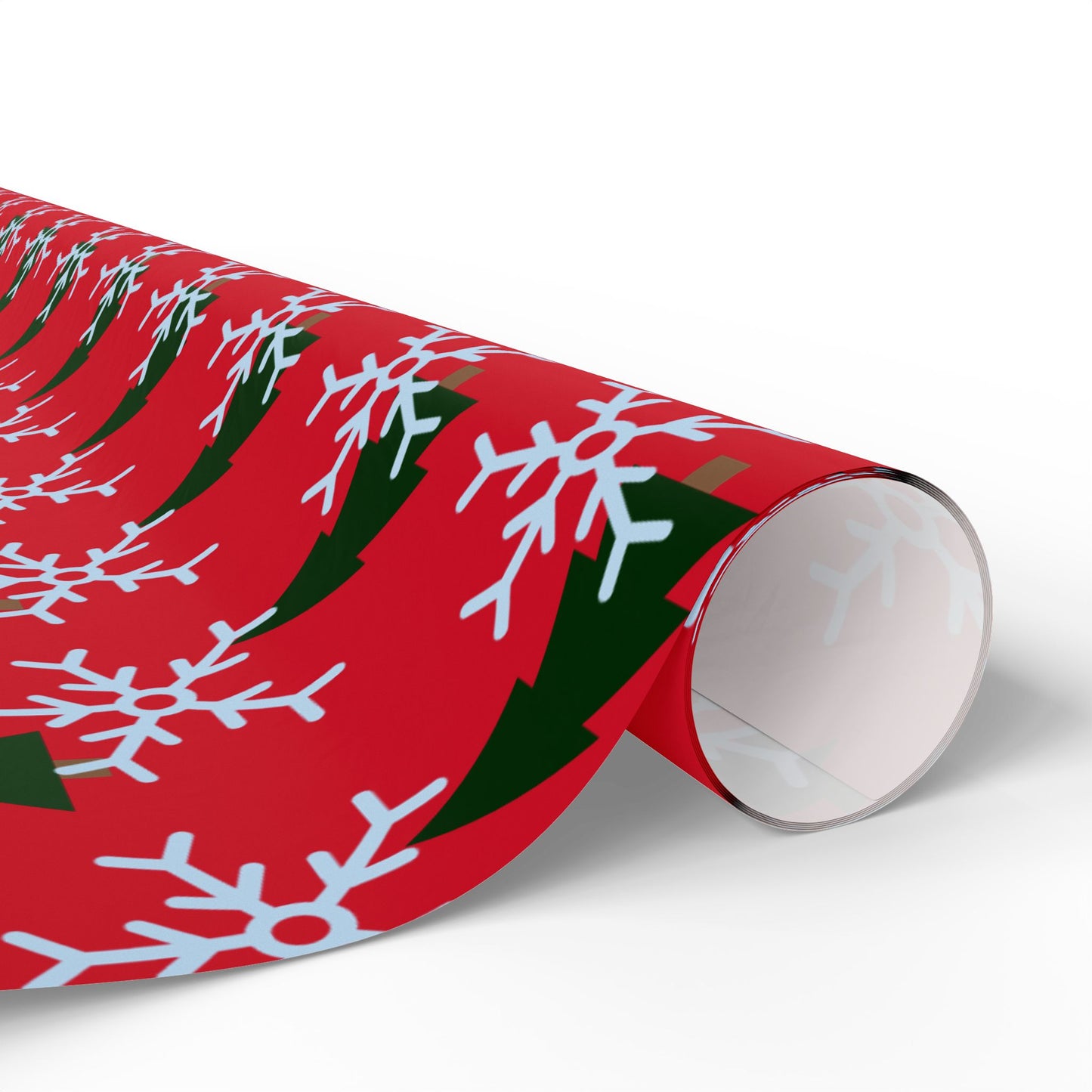 Christmas & Snow Red Wrapping Paper