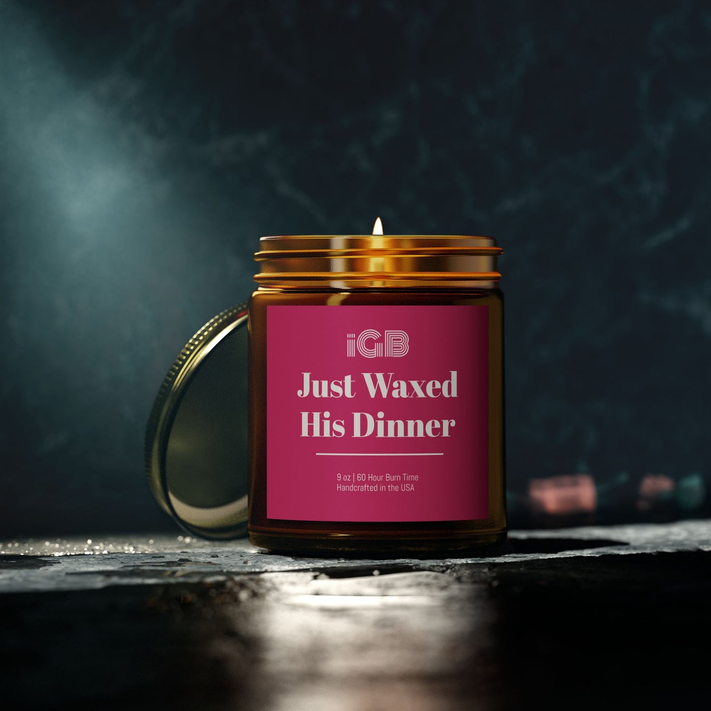 Just Waxed His Dinner Candle, Cozy Home Decor, Gift for Her, Aromatherapy, Seasonal fall Candle