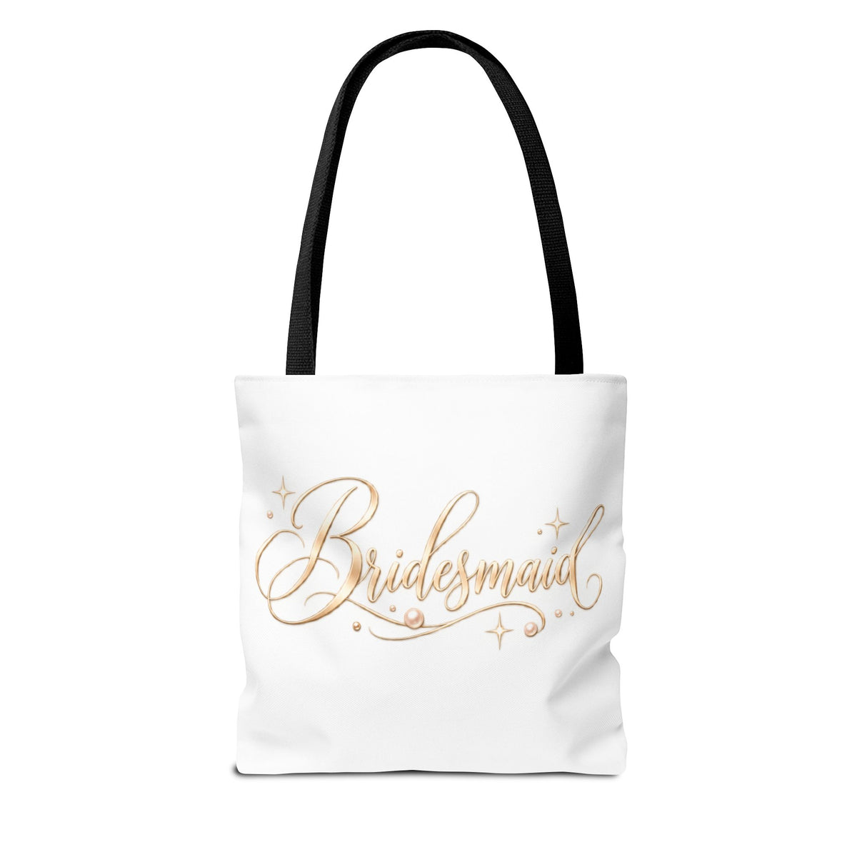 Bridesmaid Tote Bag — Elegant Gold Script Wedding Gift Tote
