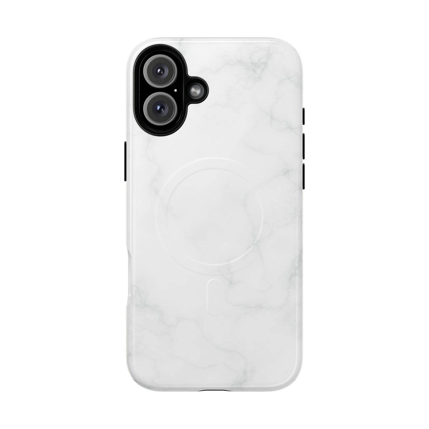 Ivory Luxe Marble MagSafe Phone Case — White Marble Pattern Tough Protective Cover