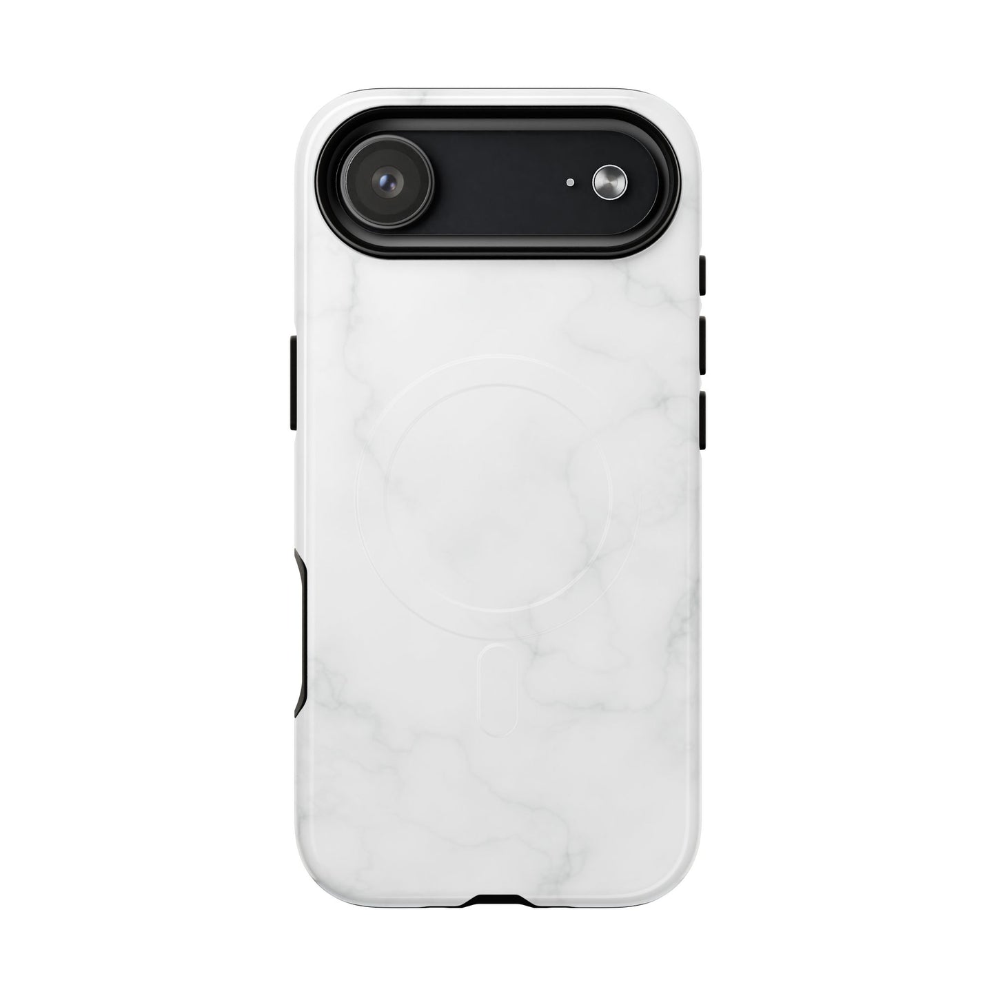 Ivory Luxe Marble MagSafe Phone Case — White Marble Pattern Tough Protective Cover