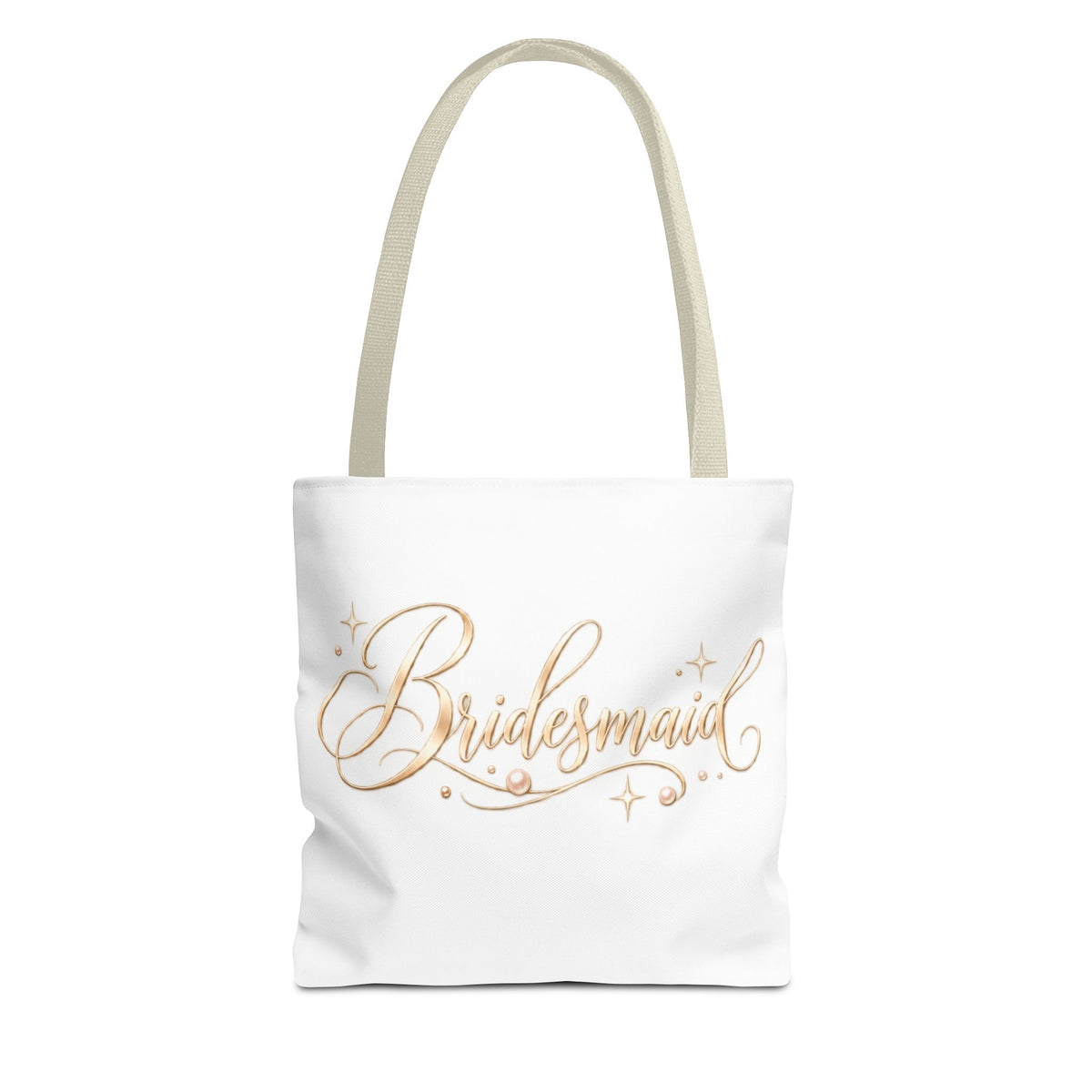 Bridesmaid Tote Bag — Elegant Gold Script Wedding Gift Tote