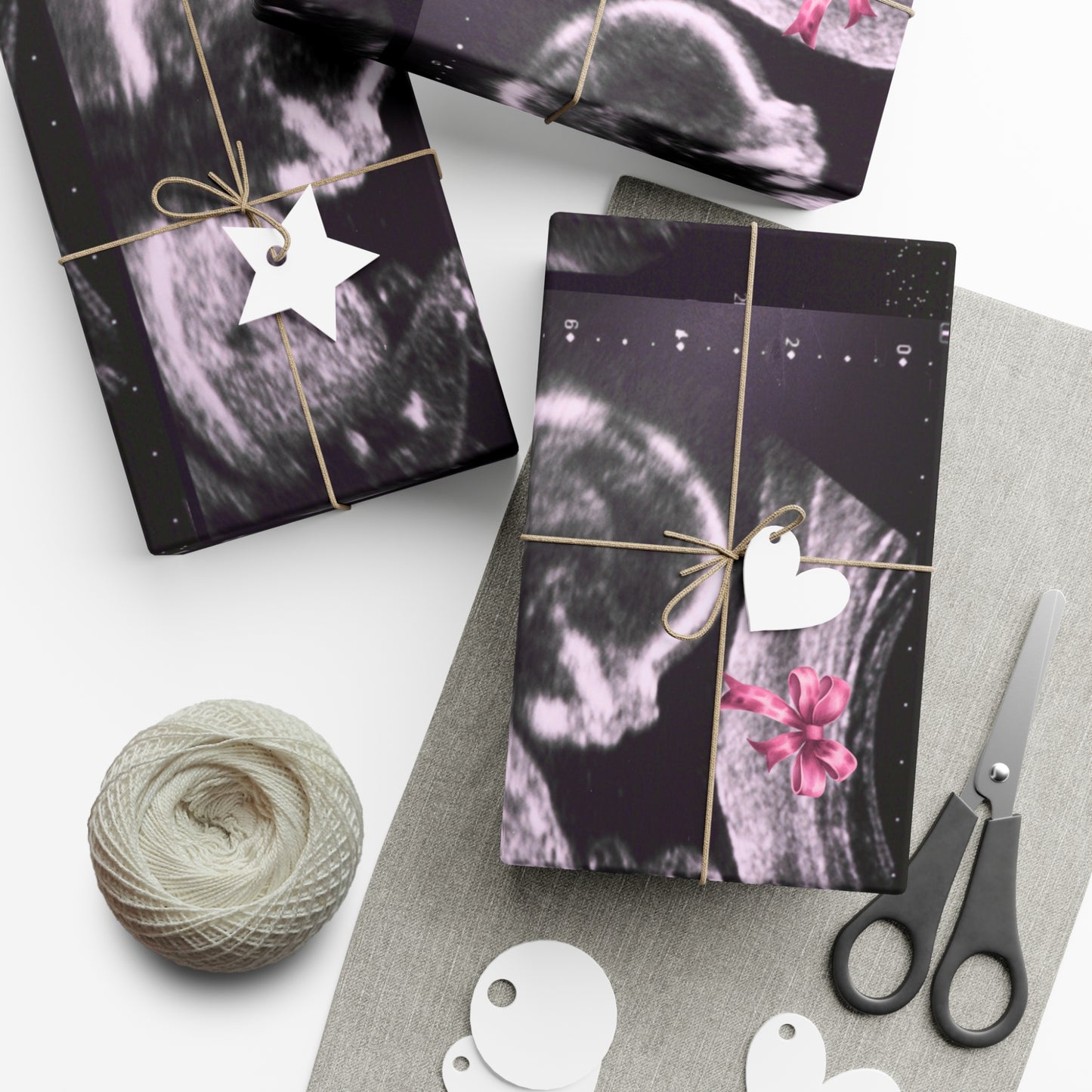 It's a Girl! Baby Announcement Gift Wrap, Unique Baby Shower Wrap, Personalized Sonogram Paper, Fun Pregnancy Reveal, New Parent Gift Wrap