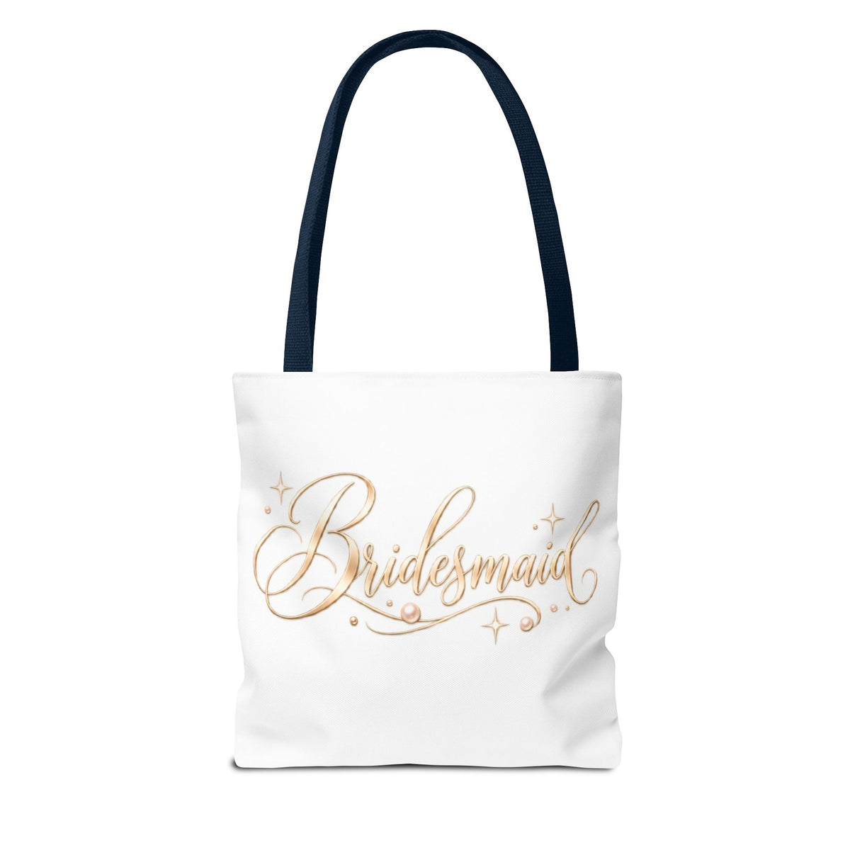 Bridesmaid Tote Bag — Elegant Gold Script Wedding Gift Tote