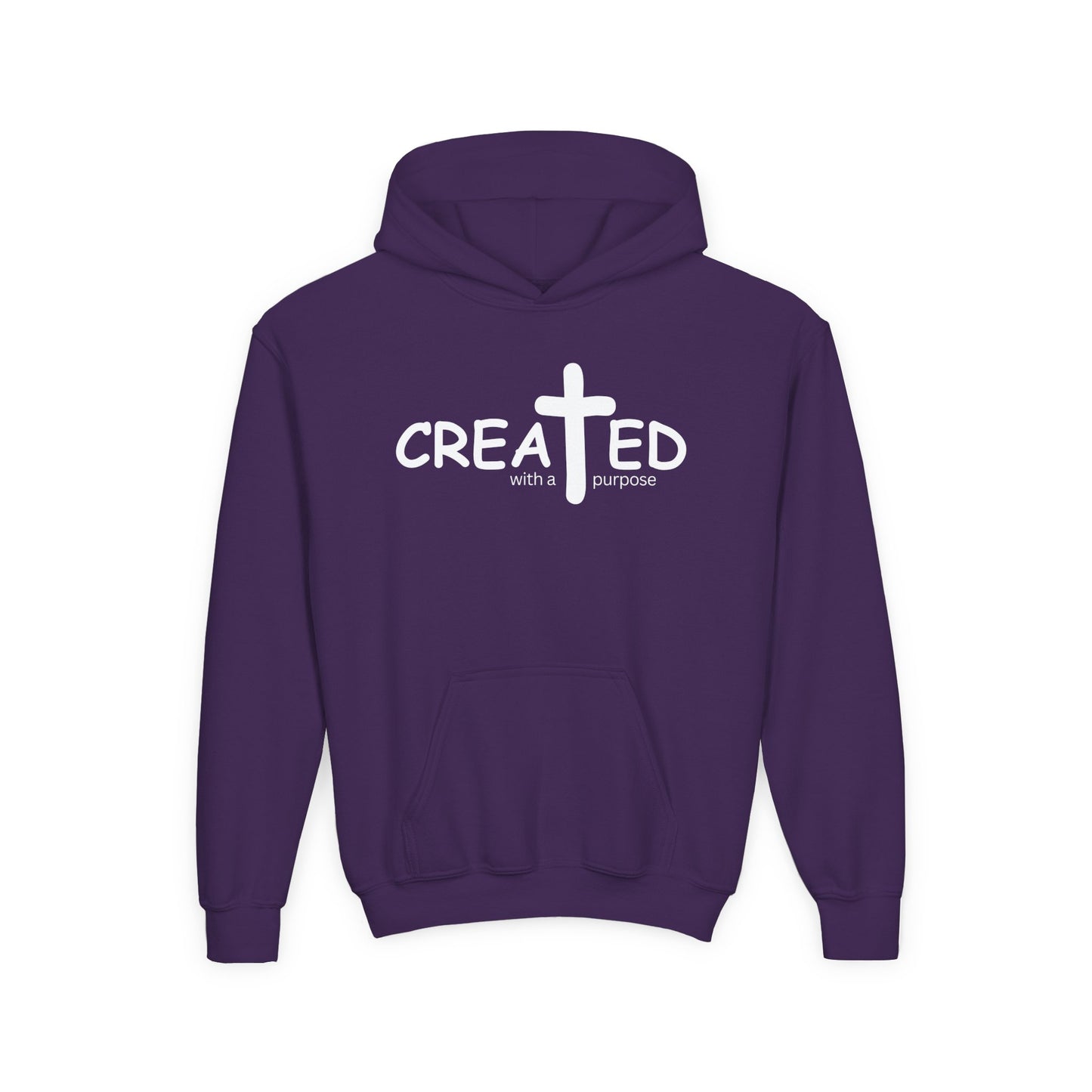 Created With A Purpose, Youth Teen Hooded Sweatshirt Hoodie