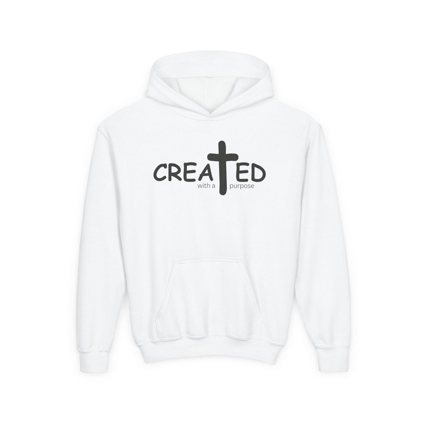 Created With A Purpose, Youth Teen Hooded Sweatshirt Hoodie