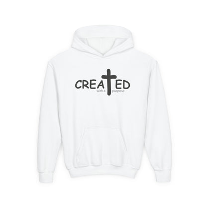Created With A Purpose, Youth Teen Hooded Sweatshirt Hoodie