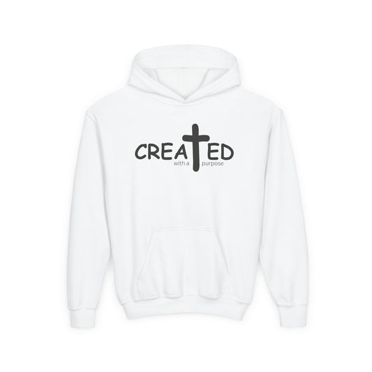 Created With A Purpose, Youth Teen Hooded Sweatshirt Hoodie