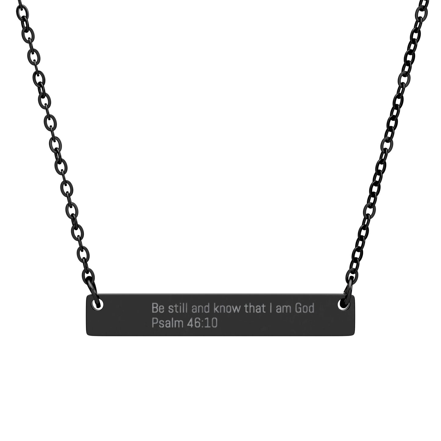 Be Still Necklace – Psalm 46:10 Engraved Gold Bar Necklace for Women | Faith Jewelry Gift, Minimalist Christian Necklace