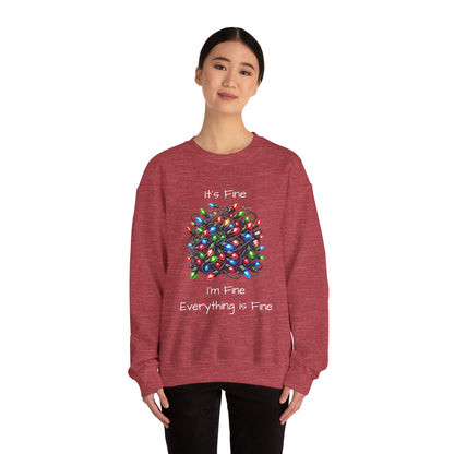 Everything is Fine Tangled Lights Ugly Christmas Sweater