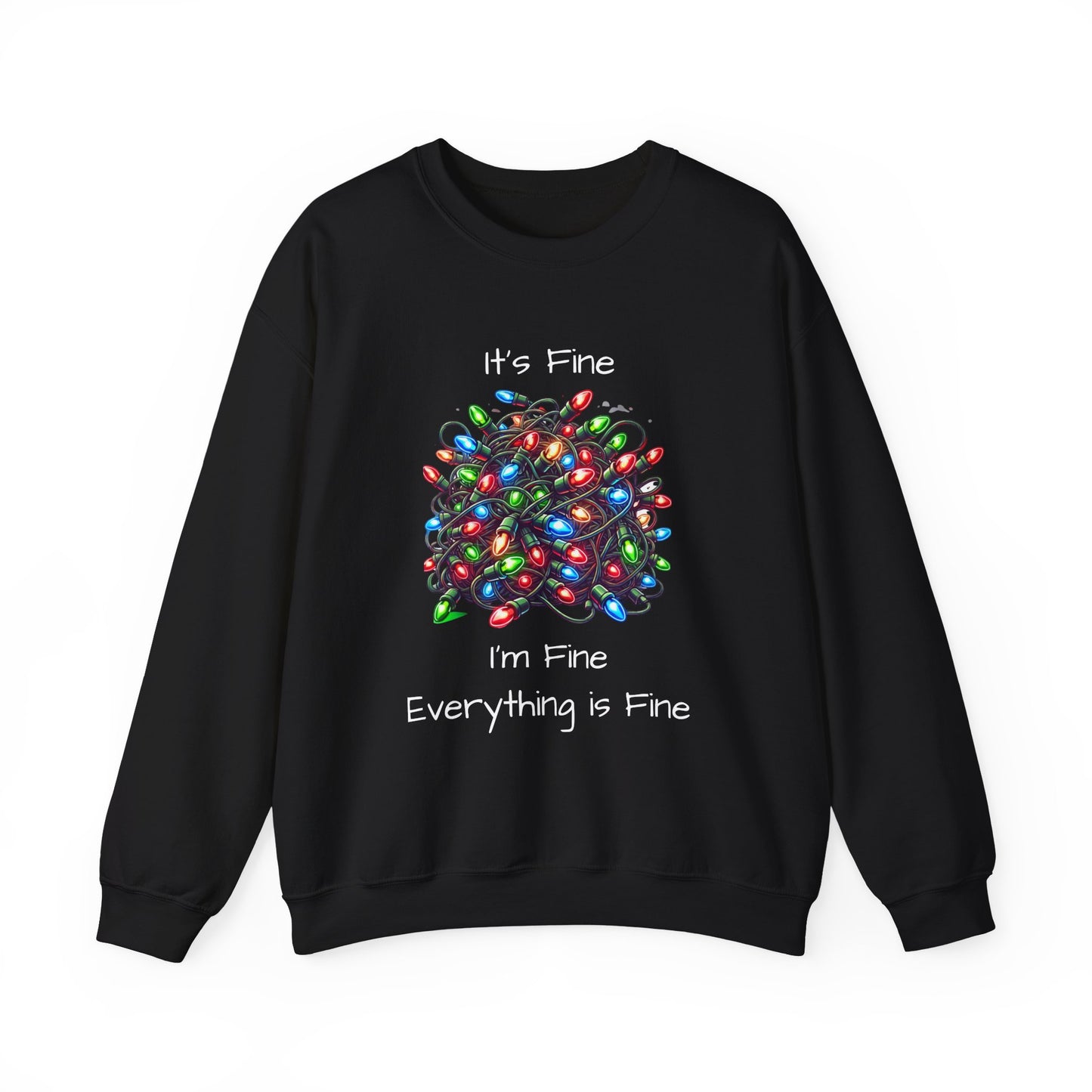 Everything is Fine Tangled Lights Ugly Christmas Sweater