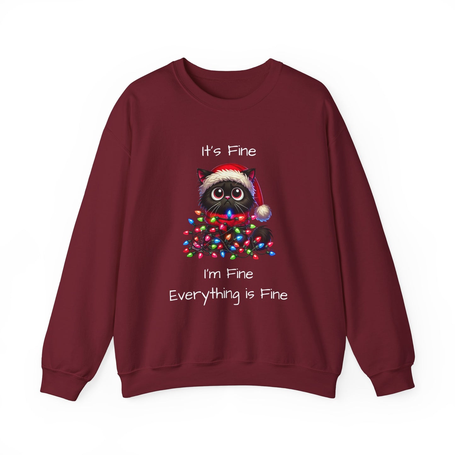 Everything is Fine Naughty Kitty Ugly Christmas Sweater