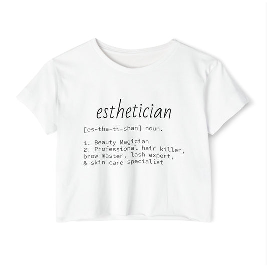“Esthetician” Definition Cropped Tee | Funny Beauty Industry Shirt