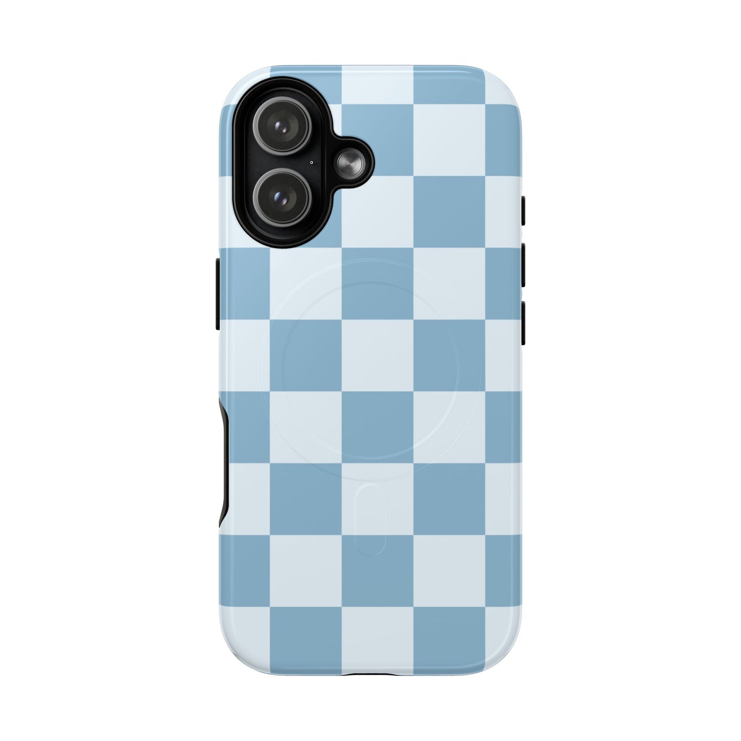 Coastal Check MagSafe Phone Case — Checkered Pattern Tough Protective Cover
