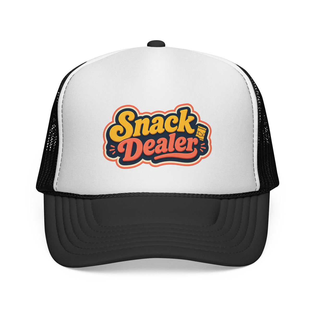 Snack Dealer Trucker Cap – Retro Bold Logo Mesh Hat