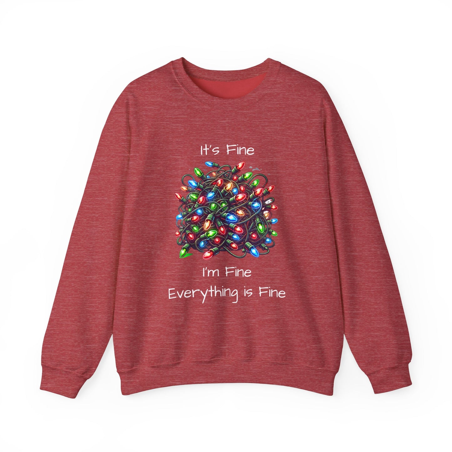 Everything is Fine Tangled Lights Ugly Christmas Sweater