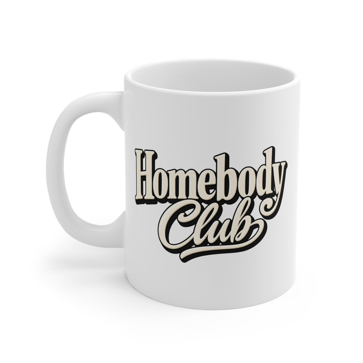 Homebody Club Mug – 11oz Coffee Cup for Cozy Nights & Remote Workers