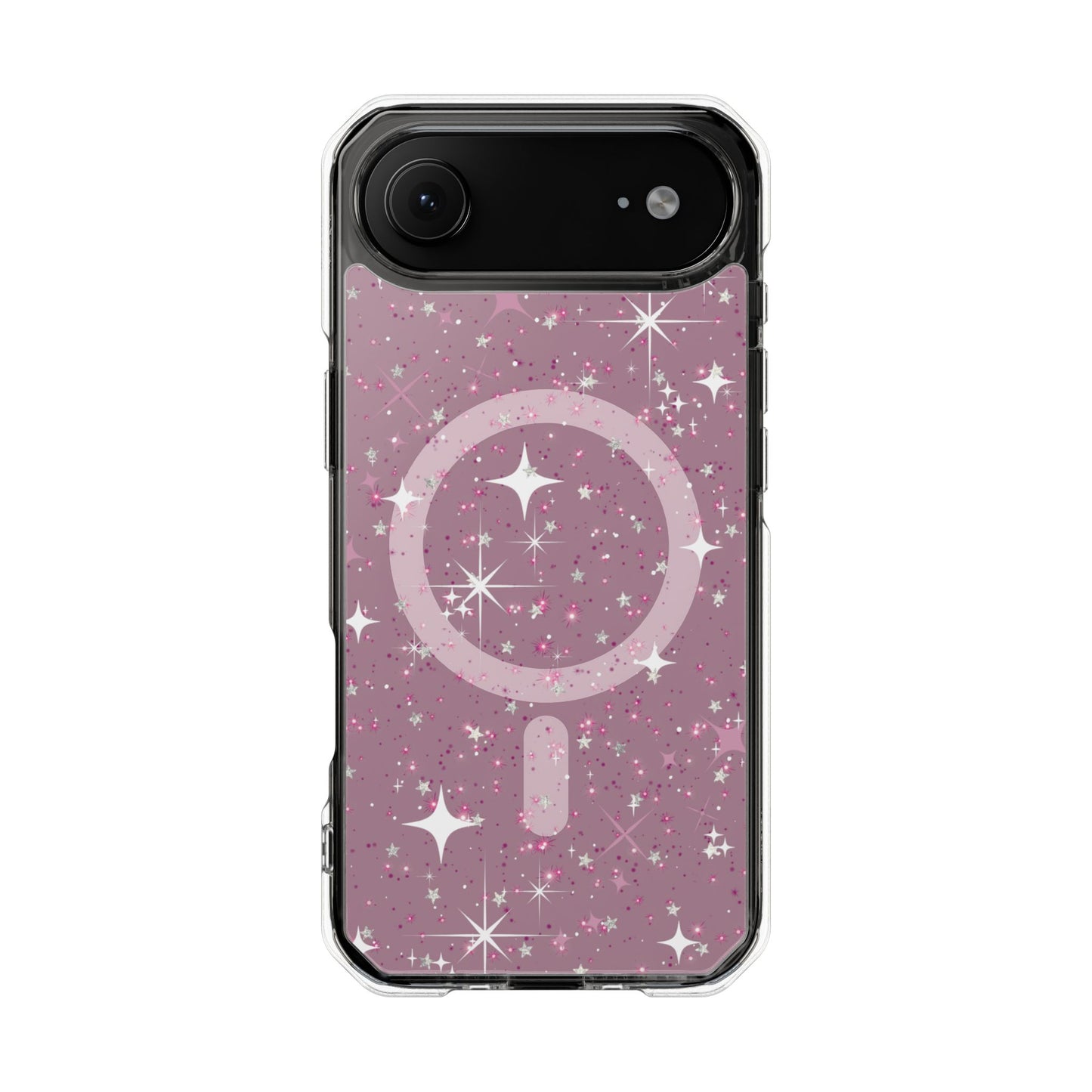 Clear Pink Stardust Magnetic Phone Case