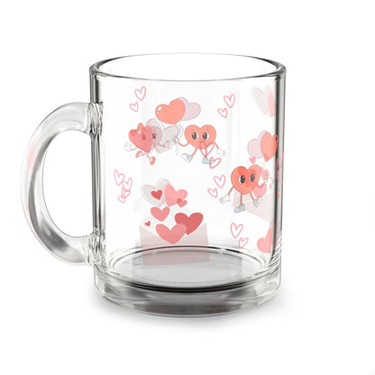 Heartfelt Glass Mug, 10oz | Cute Heart Design | Gift for Couples, Valentine's Day, Wedding, Home Decor, Coffee Lovers