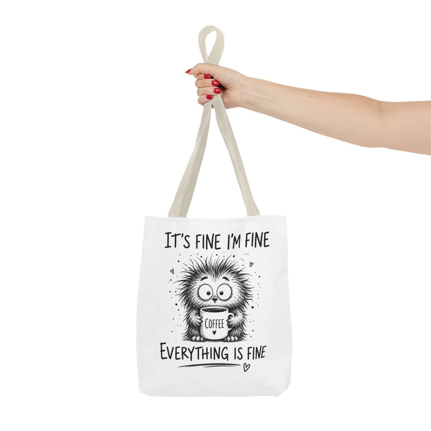 Everything Is Fine Tote Bag | Funny Anxiety Aesthetic Canvas Carryall