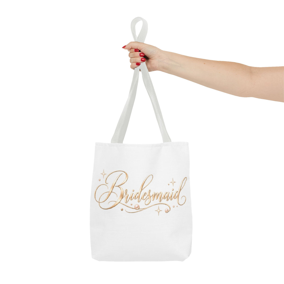 Bridesmaid Tote Bag — Elegant Gold Script Wedding Gift Tote