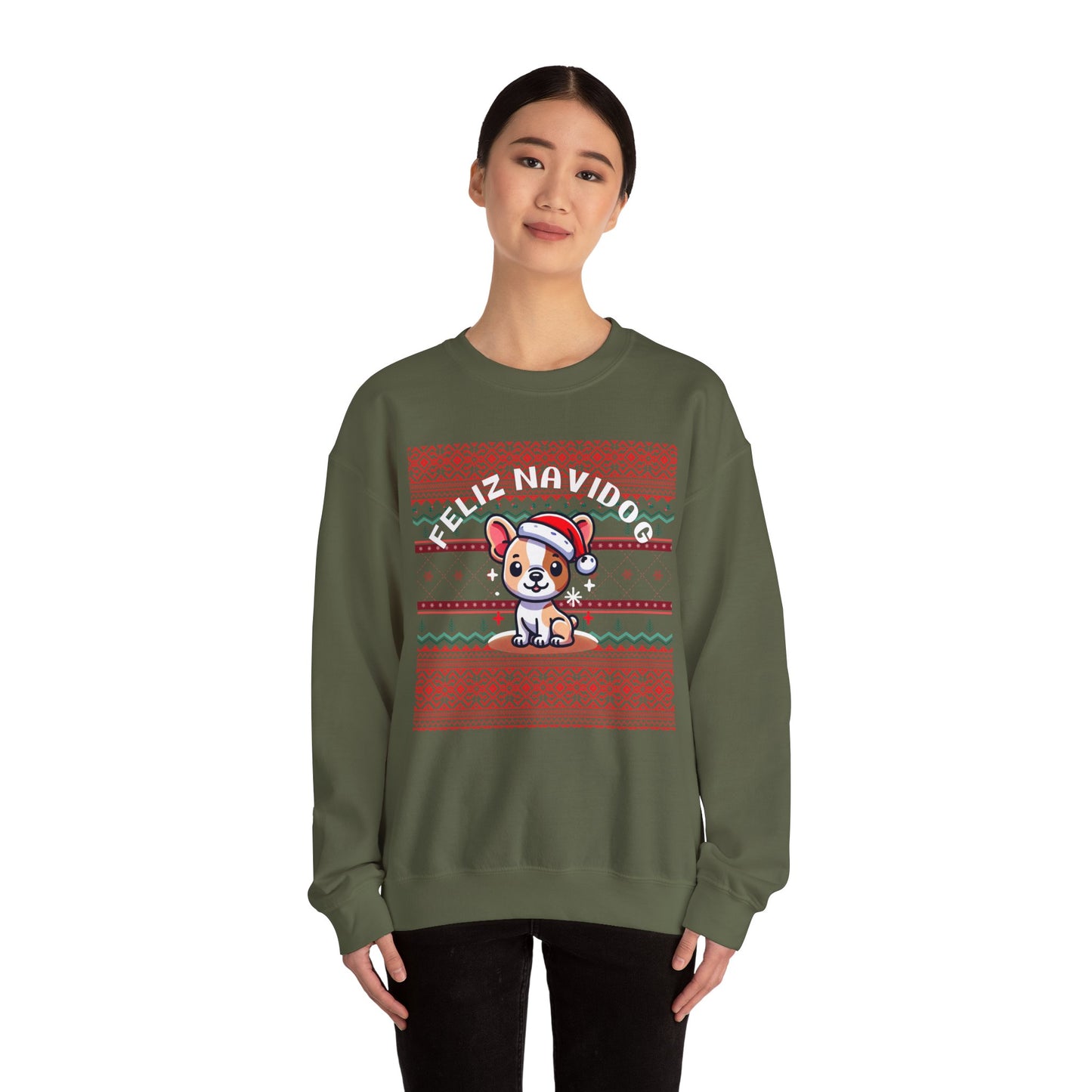 Feliz Navidog Ugly Christmas Sweater- French Bulldog