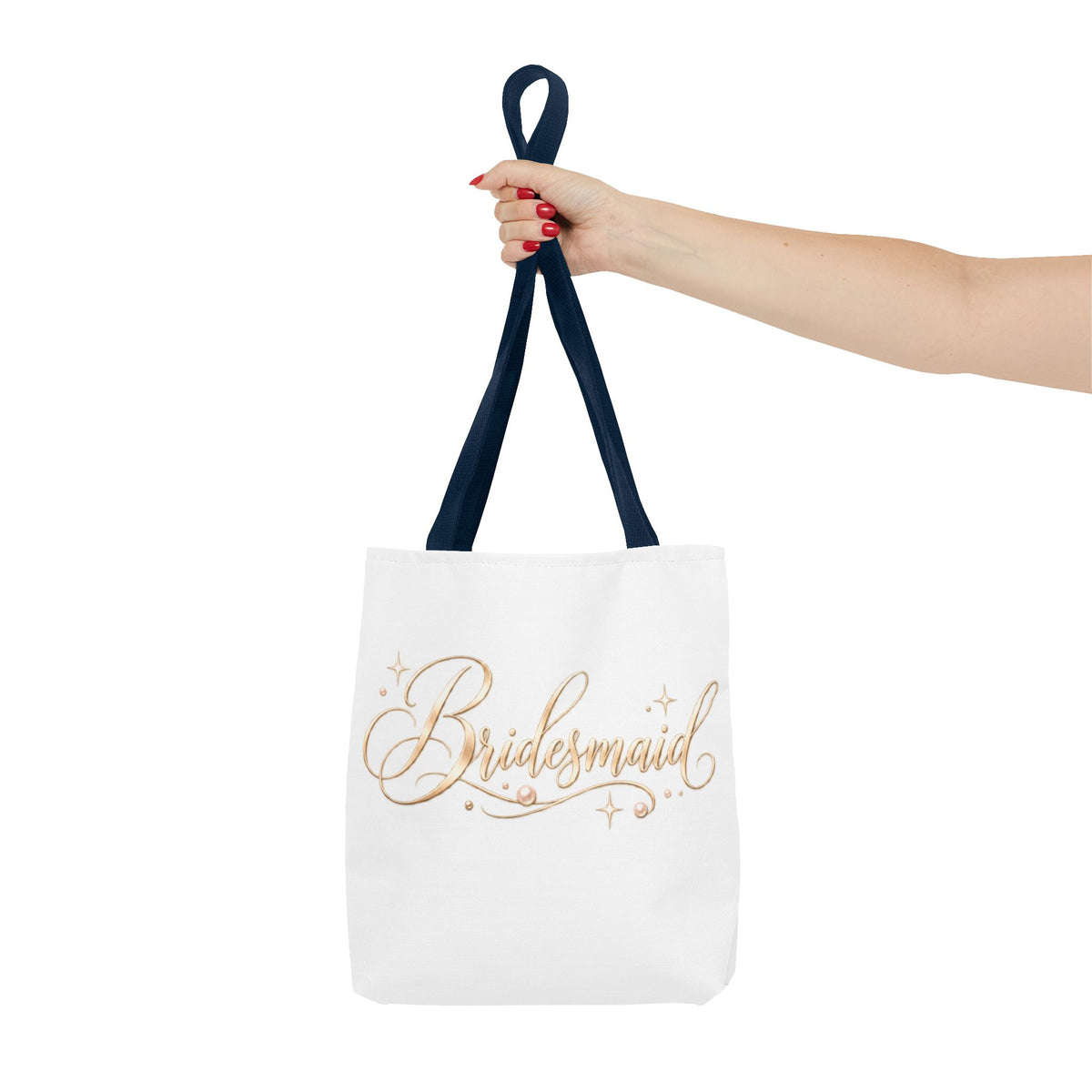 Bridesmaid Tote Bag — Elegant Gold Script Wedding Gift Tote