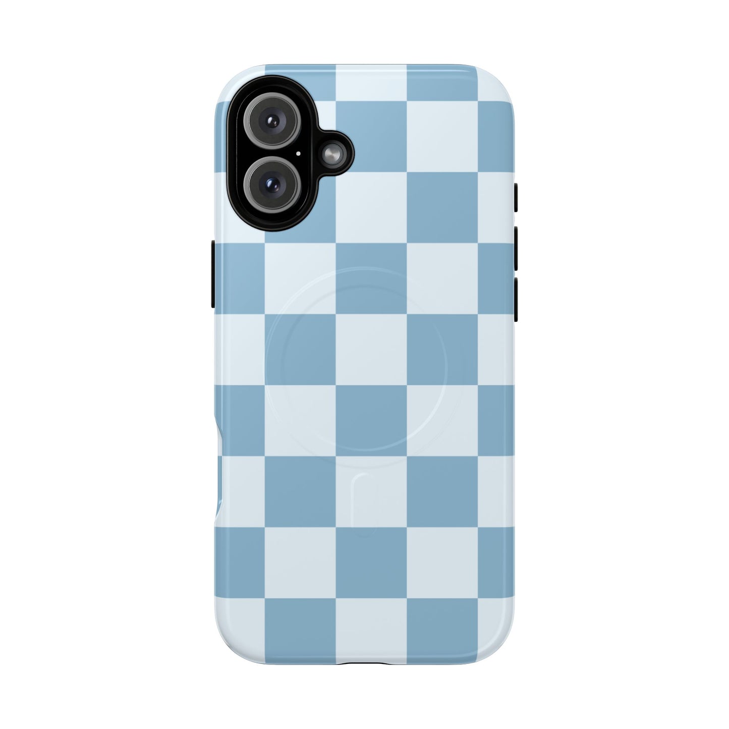 Coastal Check MagSafe Phone Case — Checkered Pattern Tough Protective Cover