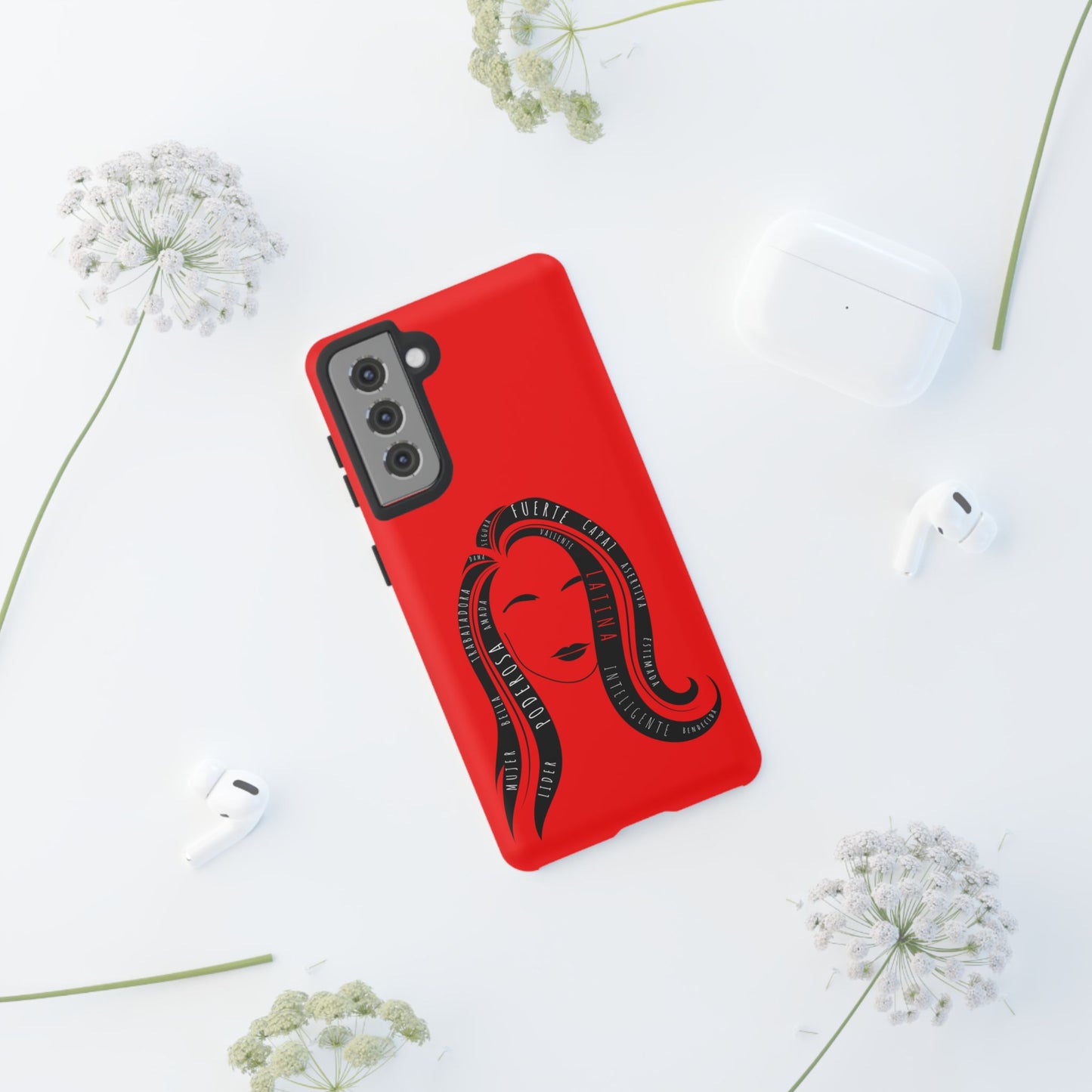 Red Fuerza Latina Tough Phone Case | Latina Empowerment Protective Cover