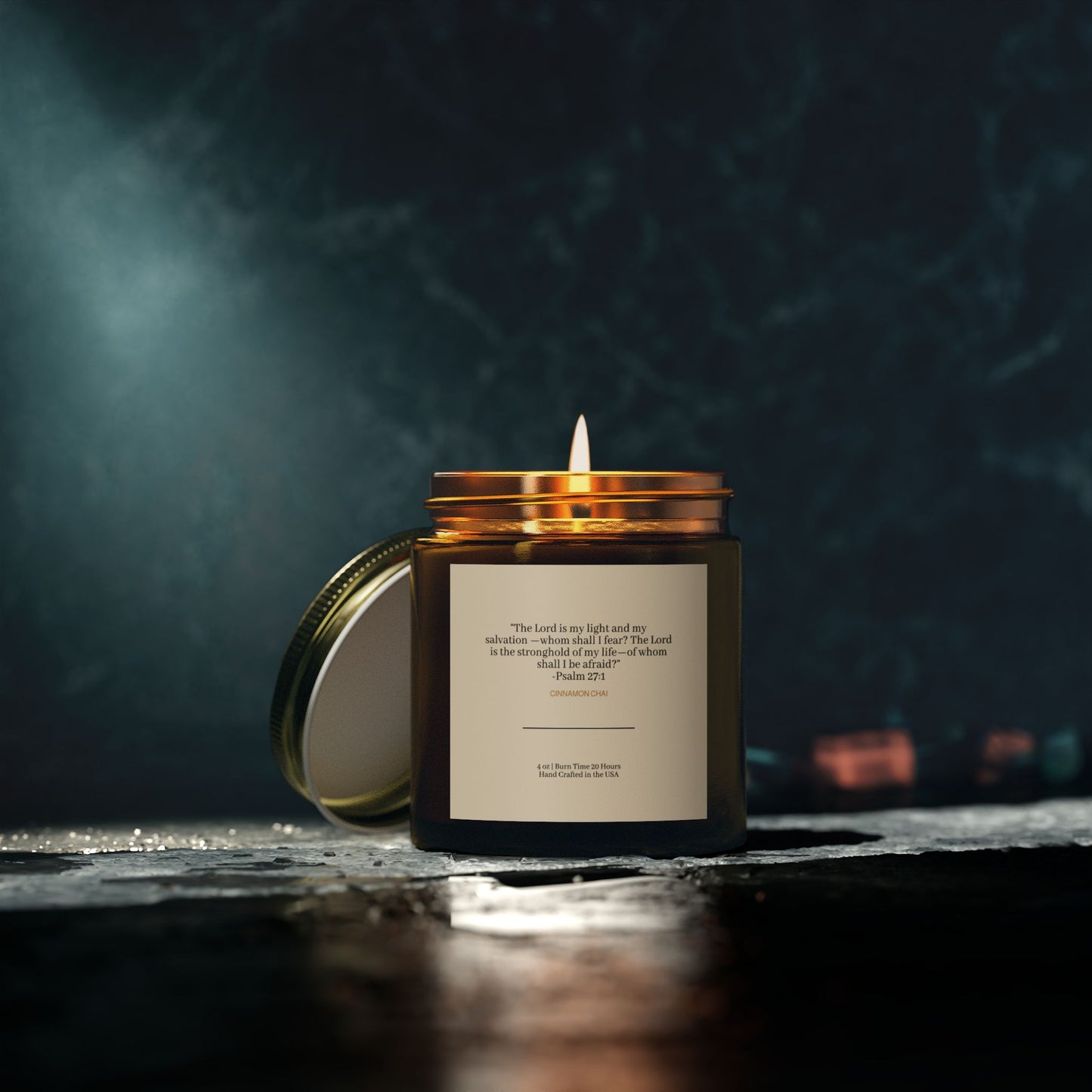 Psalm 27:1 Cinnamon Chai Candle