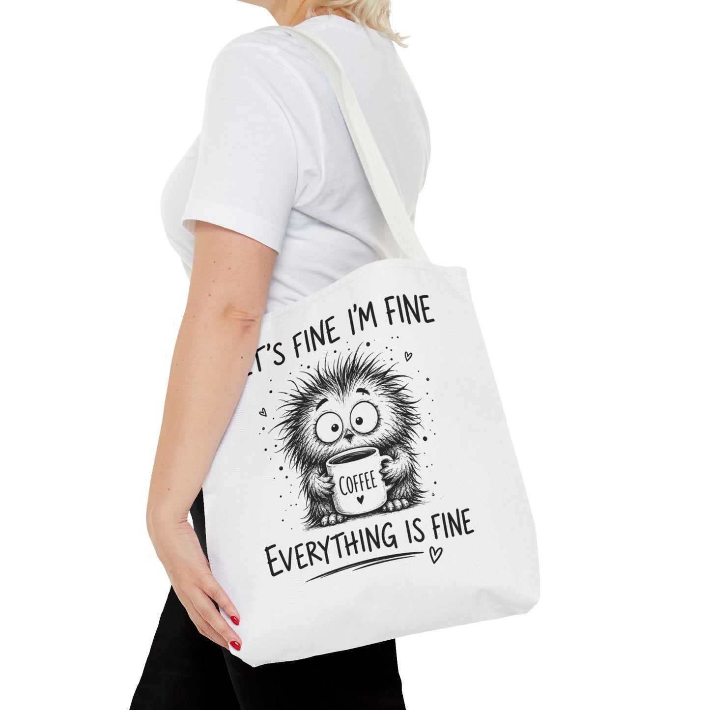 Everything Is Fine Tote Bag | Funny Anxiety Aesthetic Canvas Carryall
