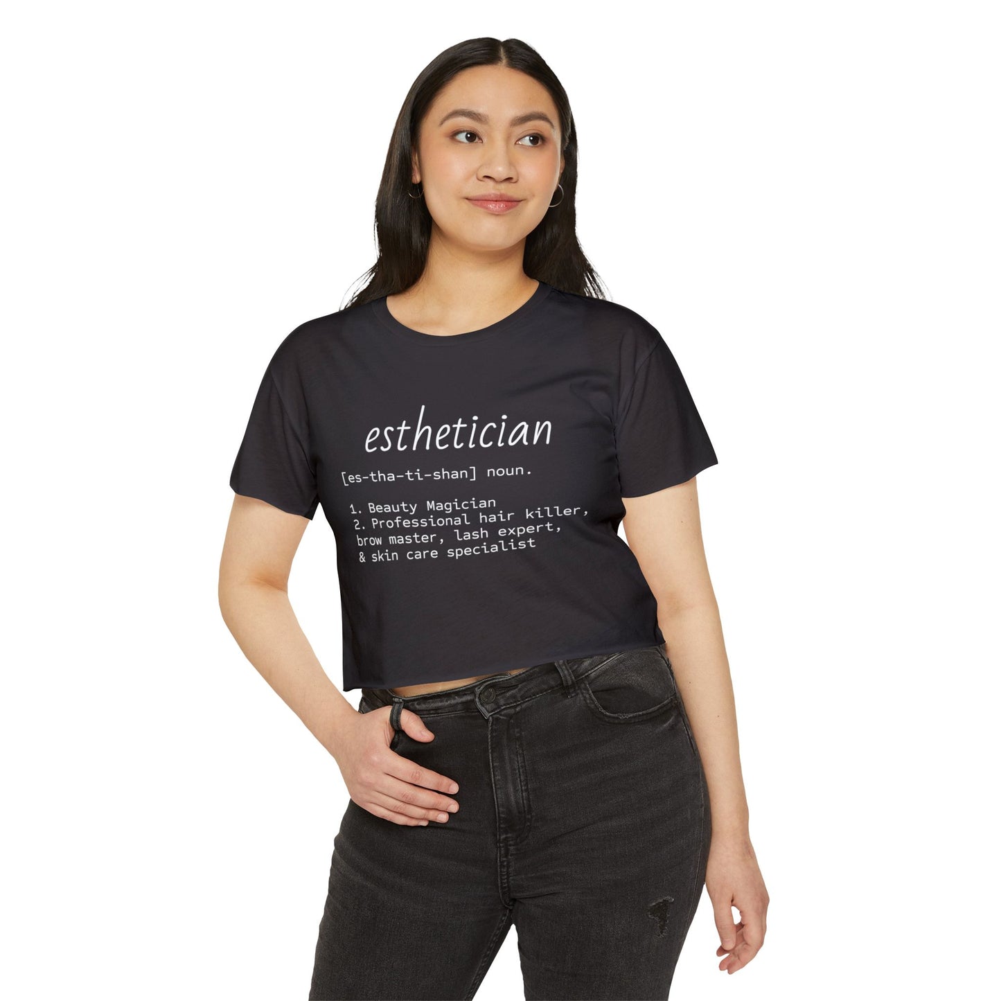 “Esthetician” Definition Cropped Tee | Funny Beauty Industry Shirt