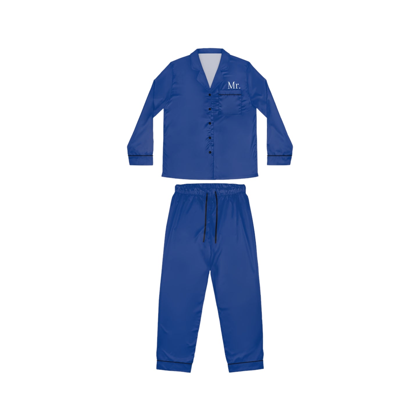 "Mr." Satin Blue Pajamas