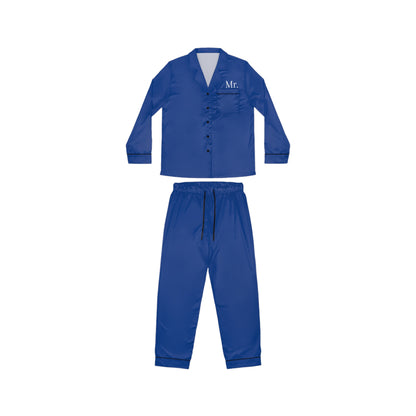 "Mr." Satin Blue Pajamas