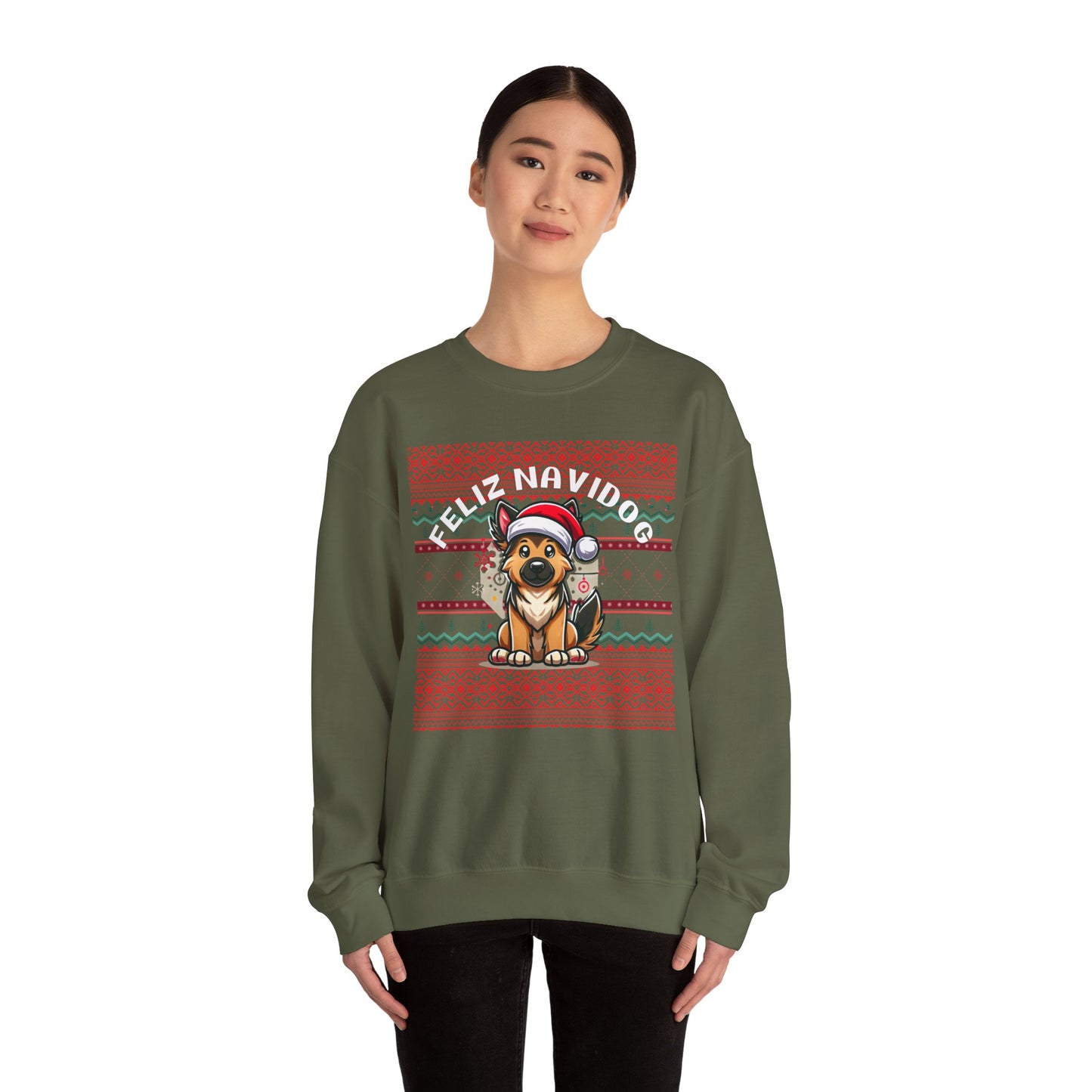 Copy of Feliz Navidog Ugly Christmas Sweater- German Shepherd