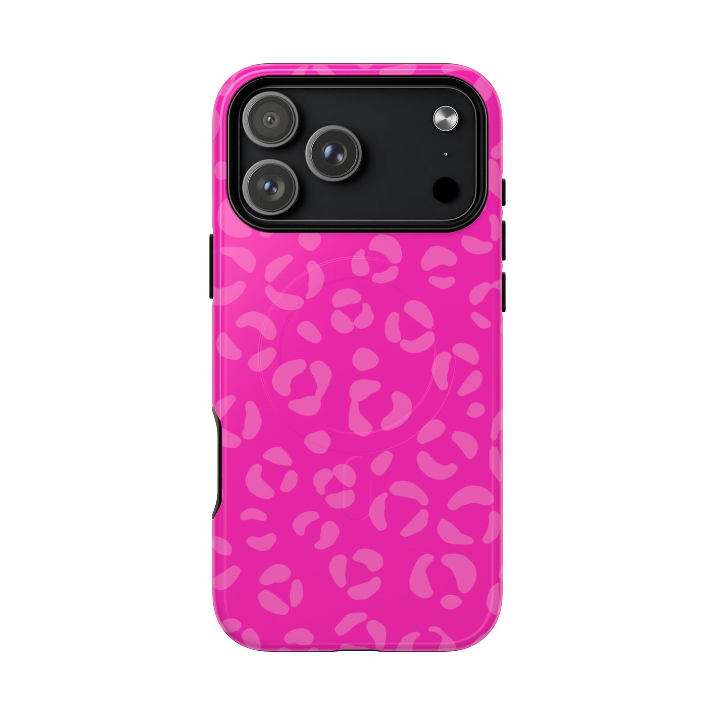 Blush Wild MagSafe Phone Case— Pink Leopard Print Tough Protective Cover