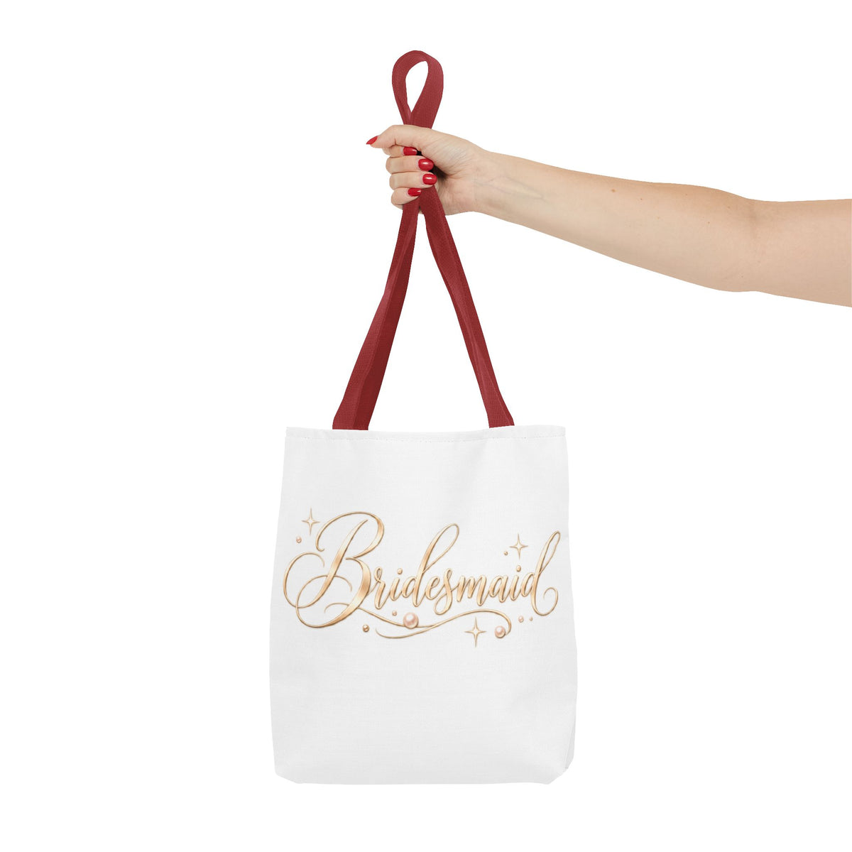 Bridesmaid Tote Bag — Elegant Gold Script Wedding Gift Tote