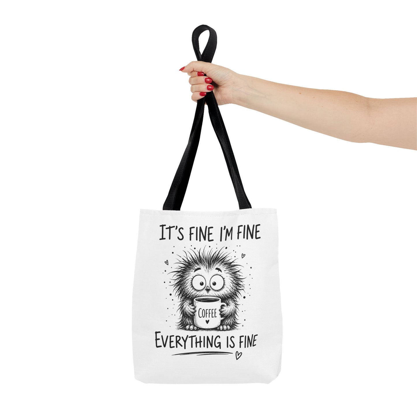 Everything Is Fine Tote Bag | Funny Anxiety Aesthetic Canvas Carryall
