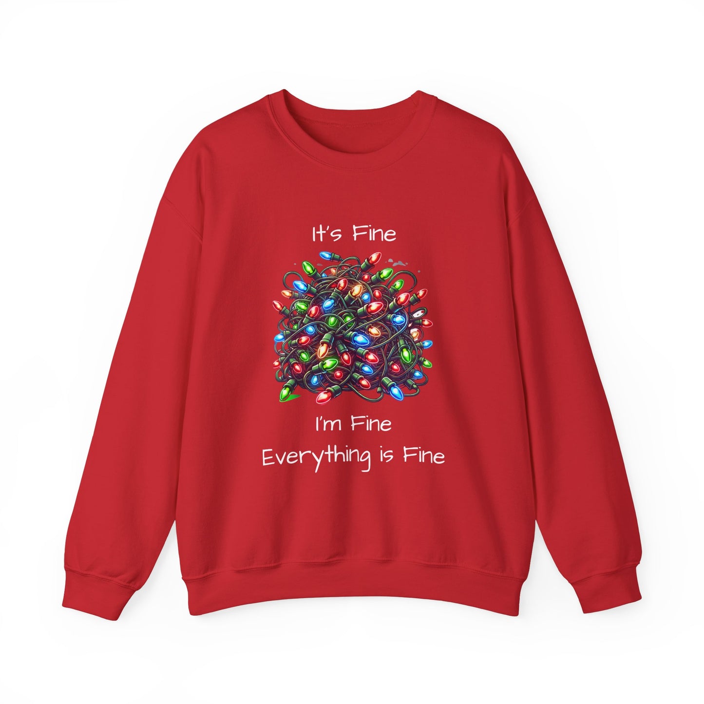 Everything is Fine Tangled Lights Ugly Christmas Sweater