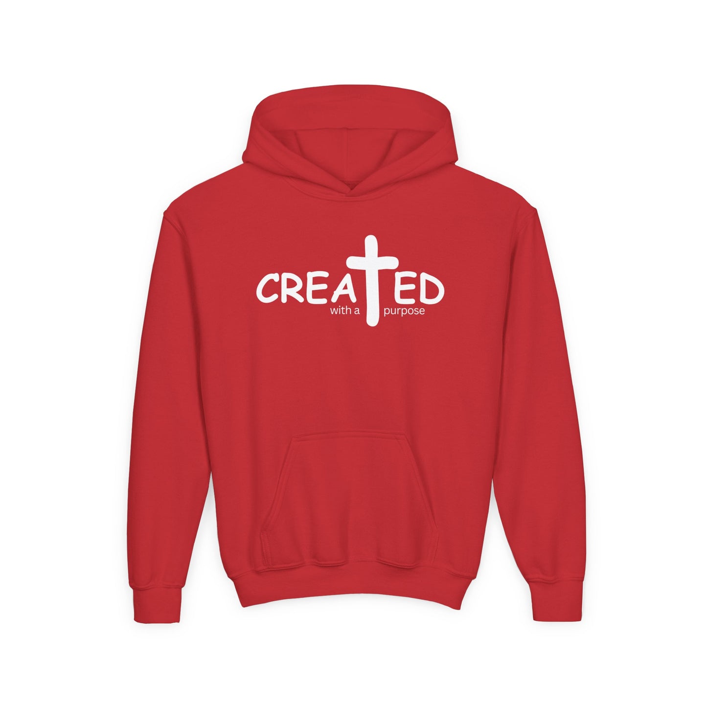 Created With A Purpose, Youth Teen Hooded Sweatshirt Hoodie