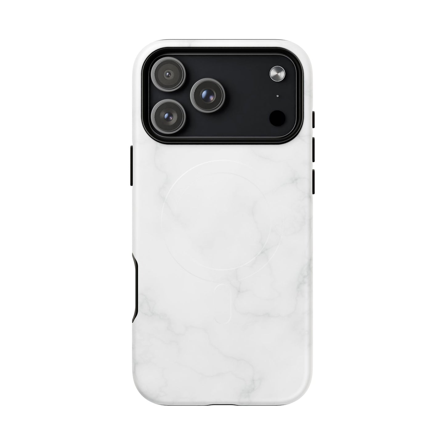 Ivory Luxe Marble MagSafe Phone Case — White Marble Pattern Tough Protective Cover