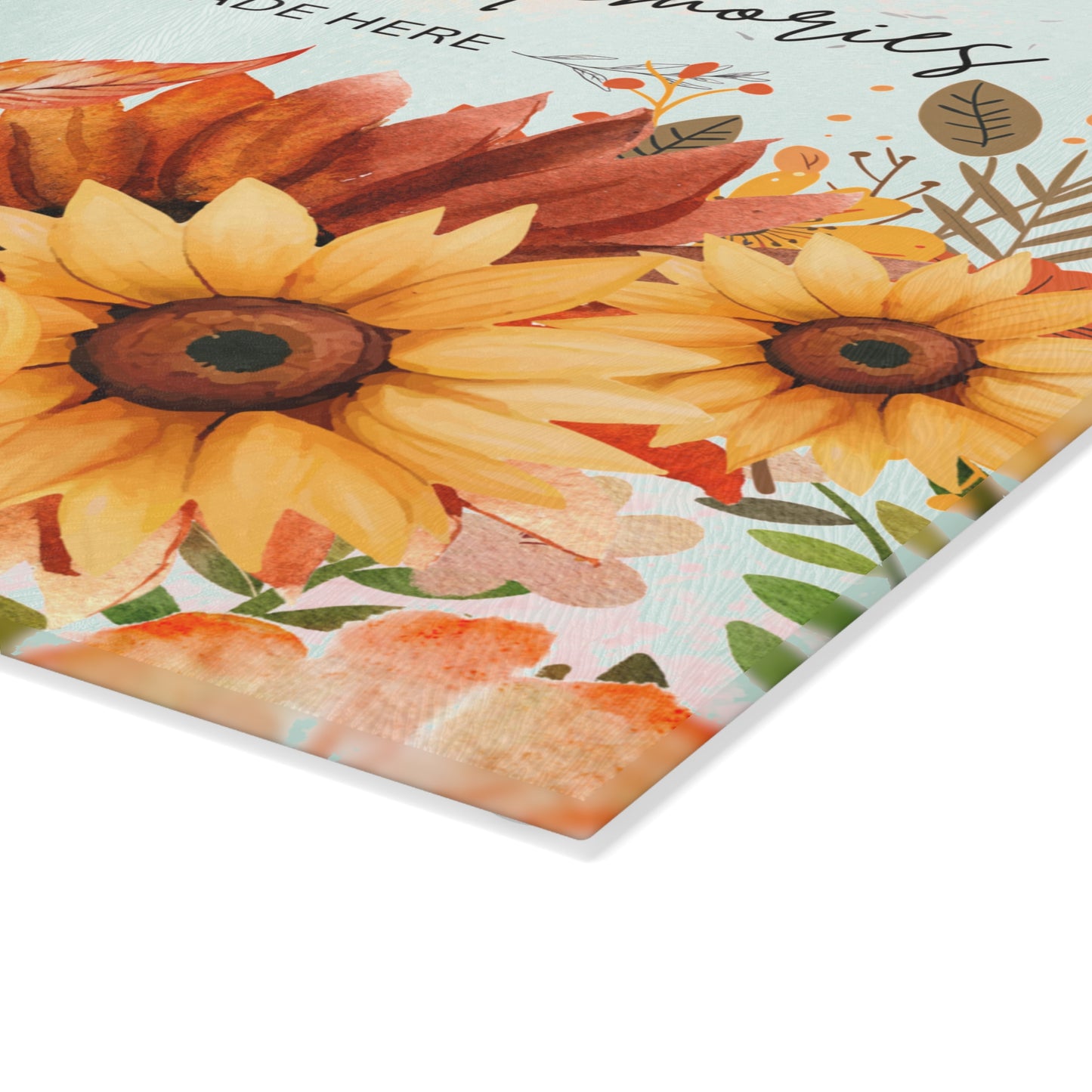 Autumn-Themed Glass Cutting Board | Perfect for Fall Cooking, Thanksgiving Decor, Kitchen Gifts, Meal Prep, Seasonal Kitchen