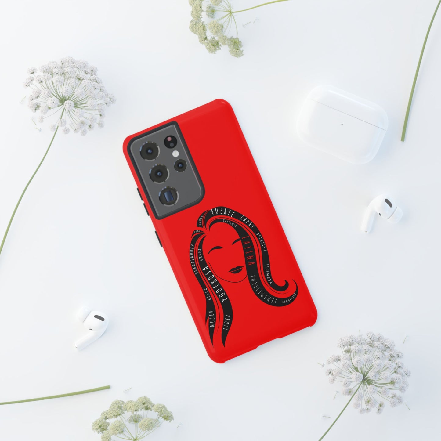 Red Fuerza Latina Tough Phone Case | Latina Empowerment Protective Cover