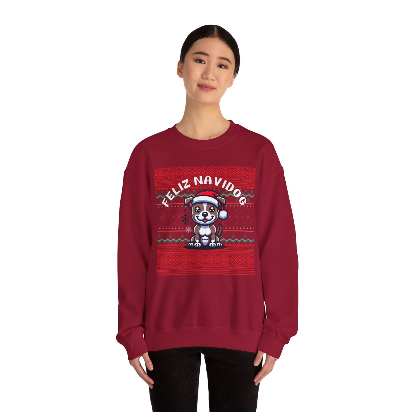 Feliz Navidog Ugly Christmas Sweater- Pitbull