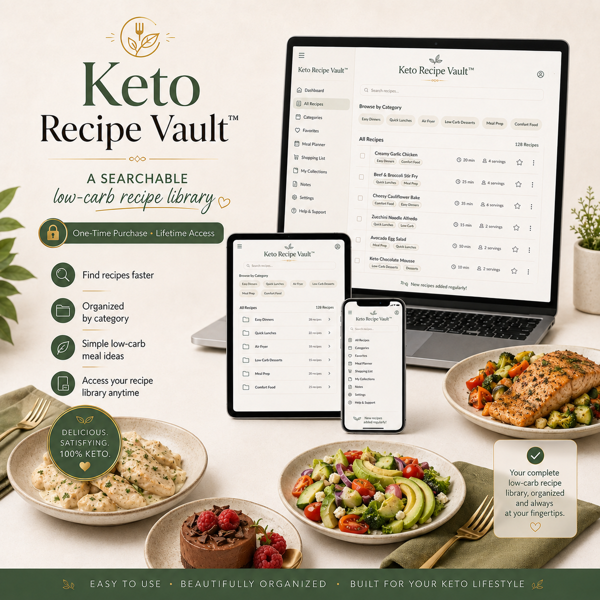 Keto Recipe Vault™ Digital App