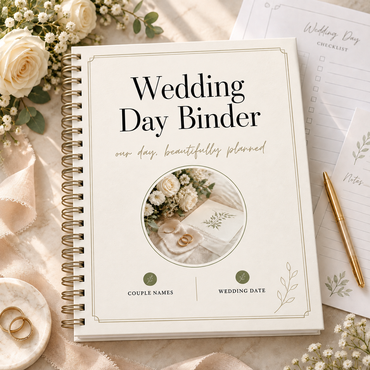 Wedding Day Binder Printable | Editable Wedding Planner & Wedding Day Organizer