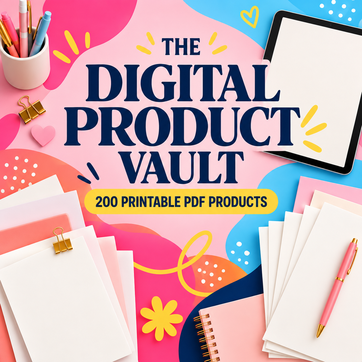 The Digital Product Vault: 200 Resellable Planners, Journals & Workbooks