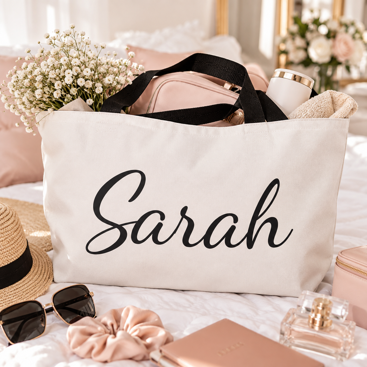 Custom Bridesmaid Travel Bag | Personalized Wedding Party Weekender Tote